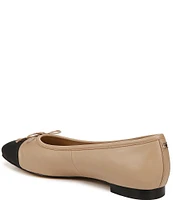 Sam Edelman Marley Leather Cap Toe Bow Detail Ballet Flats