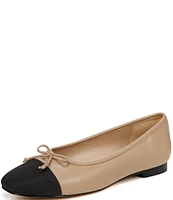 Sam Edelman Marley Leather Cap Toe Bow Detail Ballet Flats