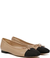 Sam Edelman Marley Leather Cap Toe Bow Detail Ballet Flats