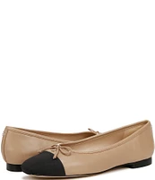 Sam Edelman Marley Leather Cap Toe Bow Detail Ballet Flats