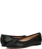 Sam Edelman Marley Leather Cap Toe Bow Detail Ballet Flats