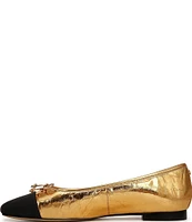 Sam Edelman Marley Leather Cap Toe Bow Detail Ballet Flats