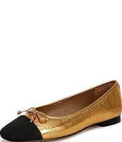 Sam Edelman Marley Leather Cap Toe Bow Detail Ballet Flats