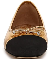 Sam Edelman Marley Leather Cap Toe Bow Detail Ballet Flats