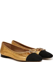 Sam Edelman Marley Leather Cap Toe Bow Detail Ballet Flats