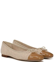 Sam Edelman Marley Tweed and Patent Cap Toe Bow Detail Ballet Flats