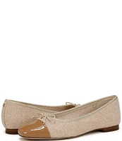 Sam Edelman Marley Tweed and Patent Cap Toe Bow Detail Ballet Flats