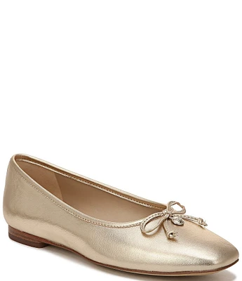 Sam Edelman Meadow Leather Bow Detail Ballet Flats