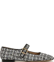 Sam Edelman Michaela Boucle Plaid Fabric Mary Jane Flats