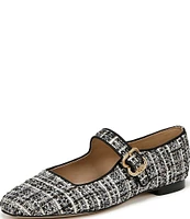 Sam Edelman Michaela Boucle Plaid Fabric Mary Jane Flats