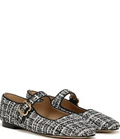 Sam Edelman Michaela Boucle Plaid Fabric Mary Jane Flats