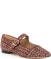 Sam Edelman Michaela Boucle Plaid Fabric Mary Jane Flats