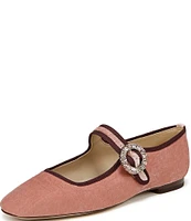 Sam Edelman Michaela Glow Velvet Embellished Buckle Mary Jane Flats