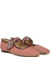 Sam Edelman Michaela Glow Velvet Embellished Buckle Mary Jane Flats