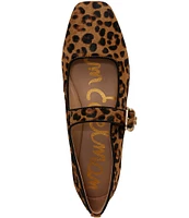 Sam Edelman Michaela Leopard Print Calf Hair Mary Jane Flats