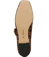 Sam Edelman Michaela Leopard Print Calf Hair Mary Jane Flats