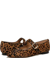 Sam Edelman Michaela Leopard Print Calf Hair Mary Jane Flats