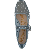 Sam Edelman Michaela Shine Mesh Gem Embellished Mary Jane Flats