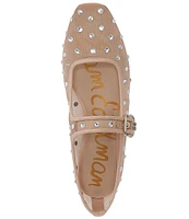 Sam Edelman Michaela Shine Mesh Gem Embellished Mary Jane Flats