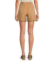 Sam Edelman Coordinating Noa Embroidered Twill High-Rise Trouser Shorts