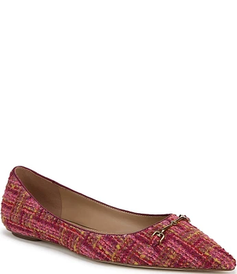 Sam Edelman Nori Boucle Fabric Bit Buckle Pointed Toe Flats