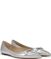 Sam Edelman Nori Metallic Leather Bit Buckle Pointed Toe Flats