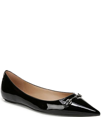 Sam Edelman Nori Patent Leather Bit Buckle Pointed Toe Flats