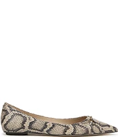 Sam Edelman Nori Snake Print Leather Bit Buckle Pointed Toe Flats