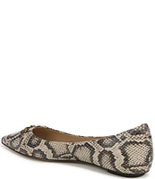 Sam Edelman Nori Snake Print Leather Bit Buckle Pointed Toe Flats