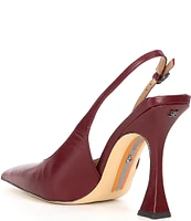 Sam Edelman Odette Leather Slingback Flared Heel Pointed Toe Pumps