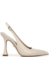 Sam Edelman Odette Leather Slingback Flared Heel Pointed Toe Pumps