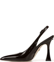 Sam Edelman Odette Patent Slingback Flared Heel Pointed Toe Pumps