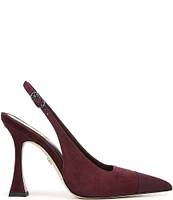 Sam Edelman Odette Suede and Fabric Cap Toe Slingback Pumps