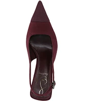 Sam Edelman Odette Suede and Fabric Cap Toe Slingback Pumps