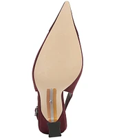 Sam Edelman Odette Suede and Fabric Cap Toe Slingback Pumps