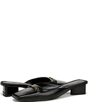 Sam Edelman Ollie Leather Bit Buckle Square Toe Dress Mules