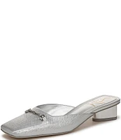 Sam Edelman Ollie Metallic Bit Buckle Square Toe Dress Mules