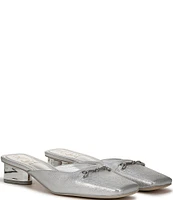 Sam Edelman Ollie Metallic Bit Buckle Square Toe Dress Mules