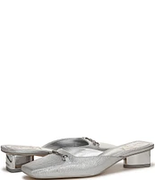 Sam Edelman Ollie Metallic Bit Buckle Square Toe Dress Mules