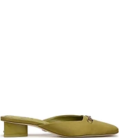 Sam Edelman Ollie Satin Bit Buckle Square Toe Dress Mules