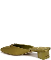 Sam Edelman Ollie Satin Bit Buckle Square Toe Dress Mules