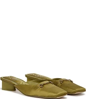 Sam Edelman Ollie Satin Bit Buckle Square Toe Dress Mules