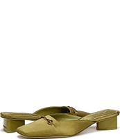 Sam Edelman Ollie Satin Bit Buckle Square Toe Dress Mules