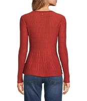 Sam Edelman Peplum Scoop Neck Long Sleeve Top