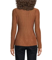 Sam Edelman Peplum Scoop Neck Long Sleeve Top