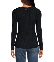 Sam Edelman Peplum Scoop Neck Long Sleeve Top