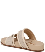 Sam Edelman Rowan Leather and Woven Raffia Slide Sandals