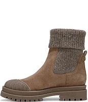 Sam Edelman Steele Suede Cap Toe Sweater Detailed Casual Mid Boots