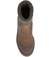 Sam Edelman Steele Suede Cap Toe Sweater Detailed Casual Mid Boots