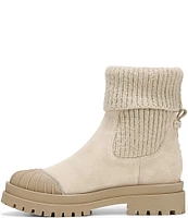 Sam Edelman Steele Suede Cap Toe Sweater Detailed Casual Mid Boots